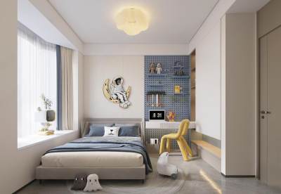 现代男孩儿童房3D模型下载